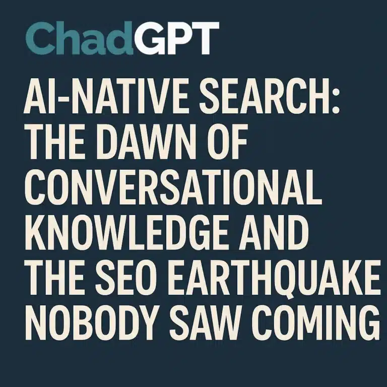AI-Native Search: The Dawn of Conversational Knowledge (And the SEO Earthquake Nobody Saw Coming)