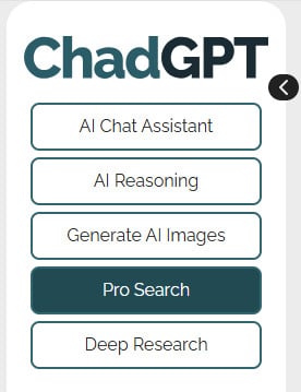 ChadGPT Pro Search Navigation