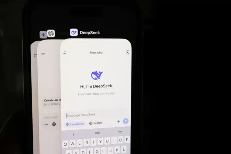 Deepseek AI mobile application on an iPhone (currently switching to OpenAI ChatGPT or Google Gemini