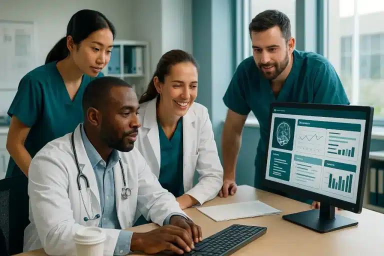 Humans, AI collaborating